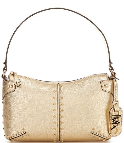 michael kors purse with gold studs|michael kors astor studded handbag.